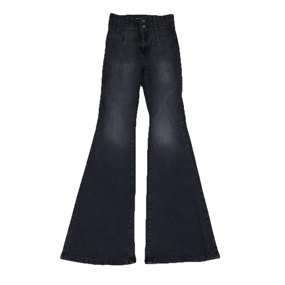 We The Free Free People Jayde Flare Jeans Womens 28 (25x32) Black Boho Denim